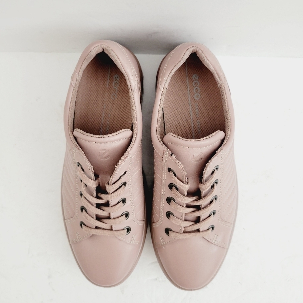 NEW ECCO SOFT 9 II Rose Leather Sneakers Size 5 - 5.5 - Picture 5 of 8